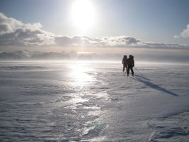 Skiing across the glacier (Ski touring Glomfjord, Norway)