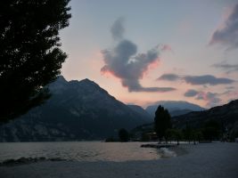 View of lake in the evening (Lago di Garda)