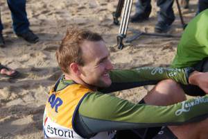 Aaron at the finish (Portugal ARWC 2009)