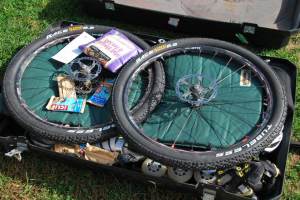 Wheels in bike box (Portugal ARWC 2009)