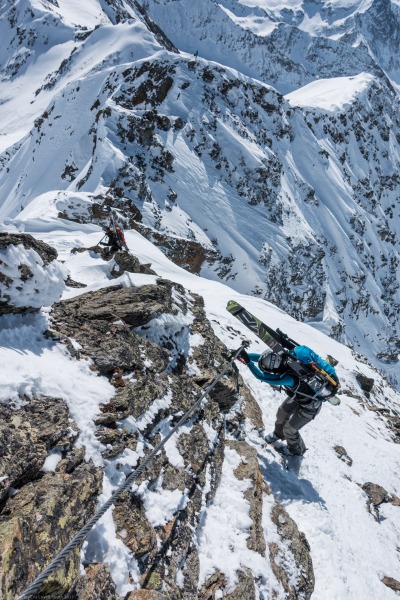 Climbing down 2 (Arlberger Winterklettersteig March 2017)