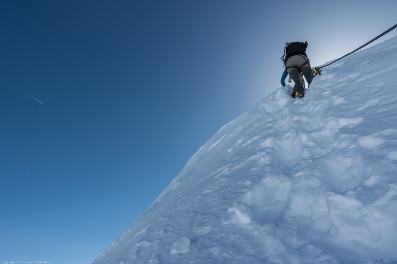 Climbing into the blue (Arlberger Winterklettersteig March 2017)