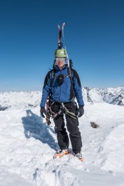 Cris posing (Arlberger Winterklettersteig March 2017)