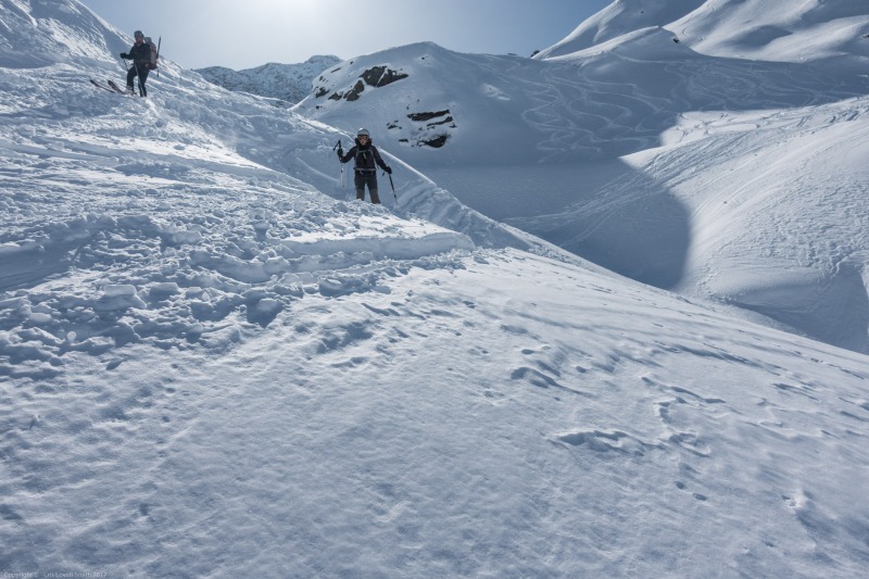 Heading down (Arlberger Winterklettersteig March 2017)