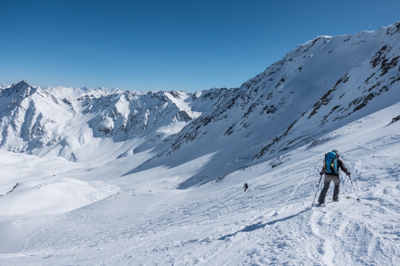 Leonie descending 2 (Arlberger Winterklettersteig March 2017)