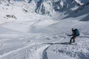 Leonie descending 3 (Arlberger Winterklettersteig March 2017)
