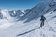 Leonie descending (Arlberger Winterklettersteig March 2017)