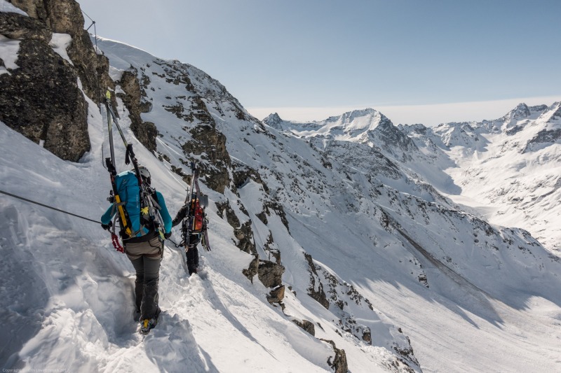 On the side (Arlberger Winterklettersteig March 2017)