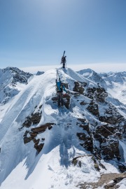 Reaching the summit (Arlberger Winterklettersteig March 2017)