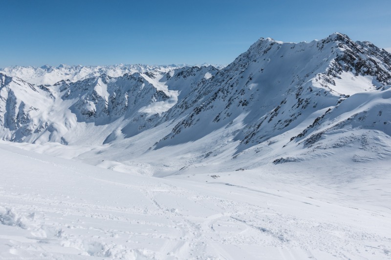 View down (Arlberger Winterklettersteig March 2017)