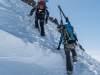 Heading up to the Mitterkarspitze (Arlberger Winterklettersteig March 2017)
