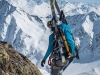 Leonie and skis (Arlberger Winterklettersteig March 2017)
