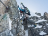Leonie on the D section 2 (Arlberger Winterklettersteig March 2017)