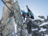 Leonie on the D section 3 (Arlberger Winterklettersteig March 2017)