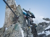 Leonie on the D section (Arlberger Winterklettersteig March 2017)