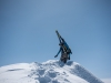 Leonie on the Vordere-Rendlspitze (Arlberger Winterklettersteig March 2017)