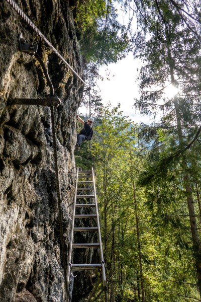 Johannes on a ferrata again (Autumn adventures Dachstein Sept 2024)