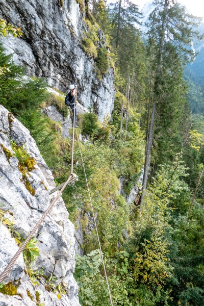 Johannes on a ferrata again again (Autumn adventures Dachstein Sept 2024)