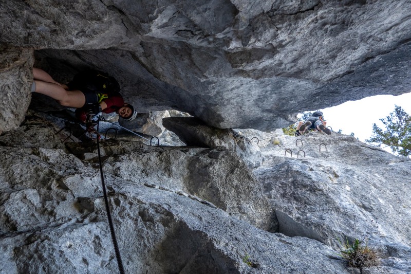 Rachel and Johannes going up (Autumn adventures Dachstein Sept 2024)