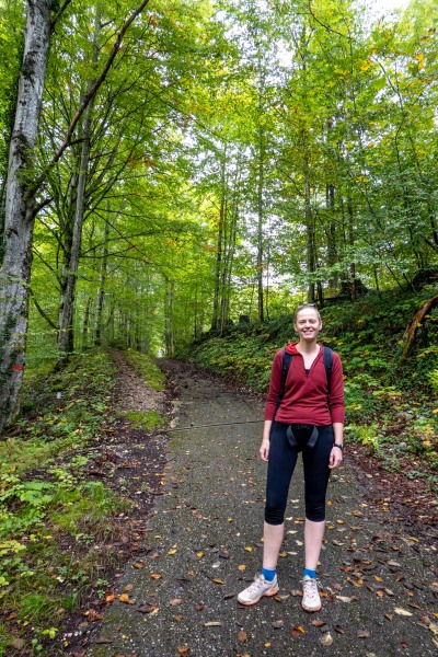 Rachel in the forest (Autumn adventures Dachstein Sept 2024)