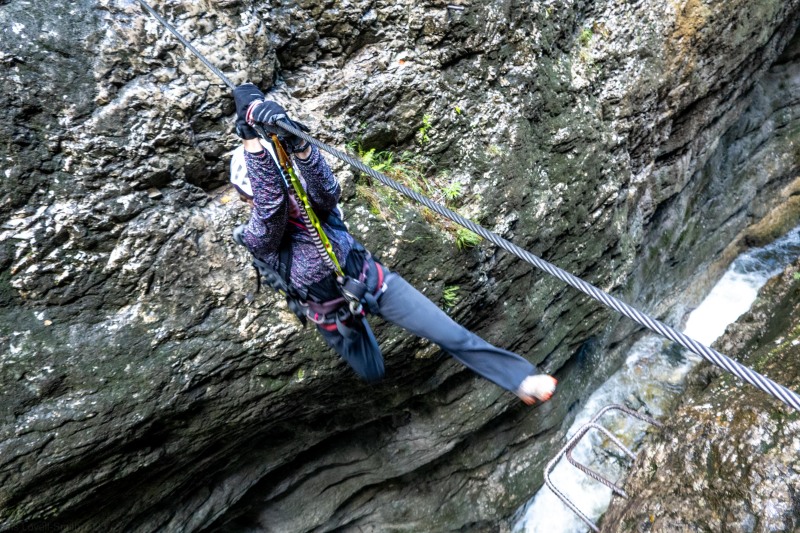 Rachel jumps (Autumn adventures Dachstein Sept 2024)