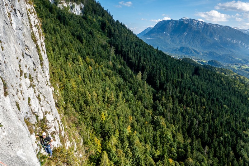 View down to Johannes (Autumn adventures Dachstein Sept 2024)