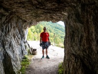 Cris through the tunnel (Autumn adventures Dachstein Sept 2024)