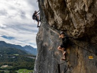 Johannes and Rachel on a ferrata (Autumn adventures Dachstein Sept 2024)