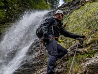 Johannes and waterfall (Autumn adventures Dachstein Sept 2024)