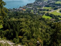 Johannes belaying (Autumn adventures Dachstein Sept 2024)