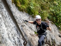 Johannes on a ferrata (Autumn adventures Dachstein Sept 2024)
