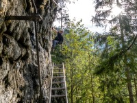 Johannes on a ferrata again (Autumn adventures Dachstein Sept 2024)