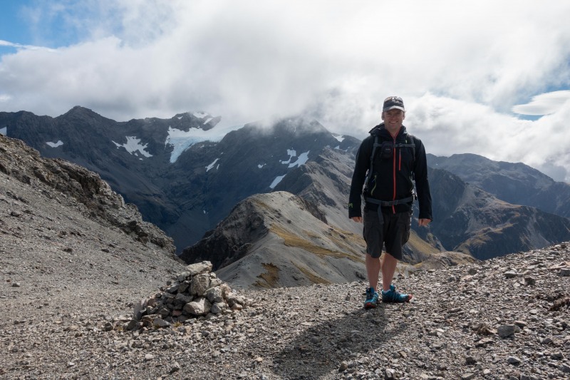 Cris on the saddle (Avalanche Crow Tramp April 2021)