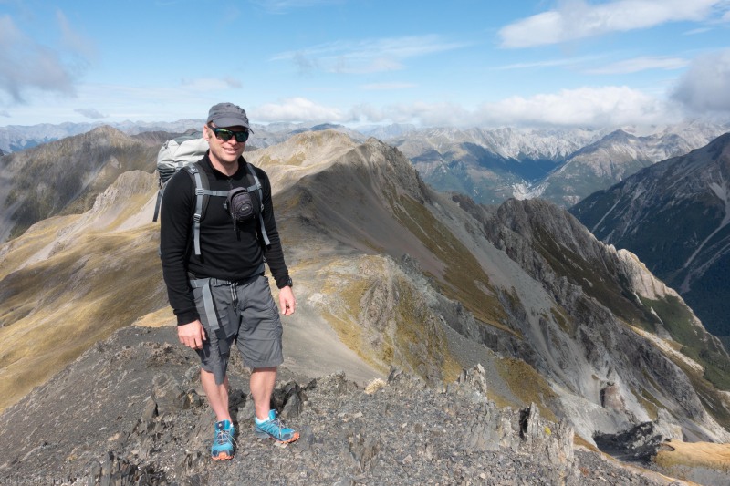 Cris on the top (Avalanche Crow Tramp April 2021)