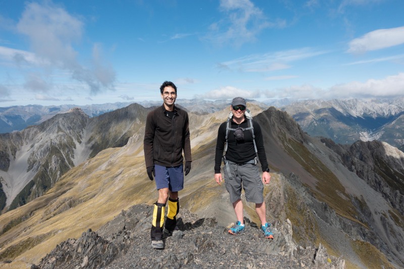 Jeremy and Cris on the top (Avalanche Crow Tramp April 2021)