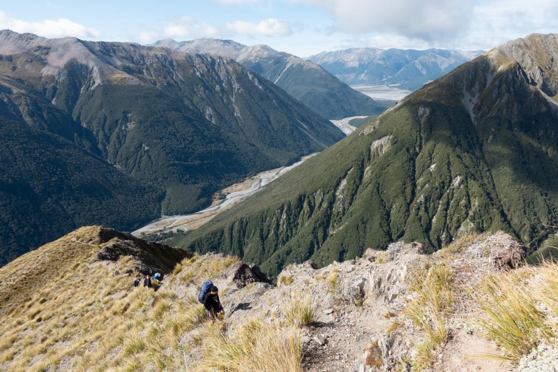 Jeremy heading up to Avalanche Peak (Avalanche Crow Tramp April 2021)