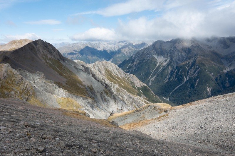 Looking down again (Avalanche Crow Tramp April 2021)