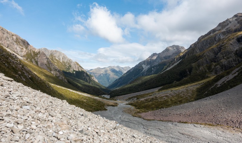 View down the valley (Avalanche Crow Tramp April 2021)