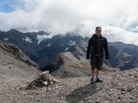 Cris on the saddle (Avalanche Crow Tramp April 2021)