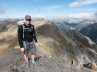 Cris on the top (Avalanche Crow Tramp April 2021)