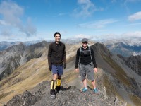 Jeremy and Cris on the top (Avalanche Crow Tramp April 2021)