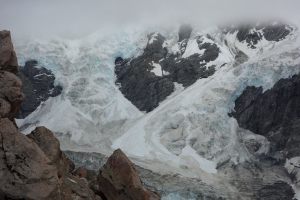 View of the bottom of the Caroline Glacier (Ball Pass Dec 2013)