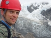 Cris with Caroline Glacier behind (Ball Pass Dec 2013)