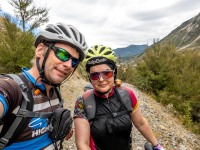 Cris and Katie posing (Bikepacking Poulter Jan 2024)
