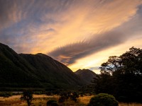 Sunset from the hut (Bikepacking Poulter Jan 2024)