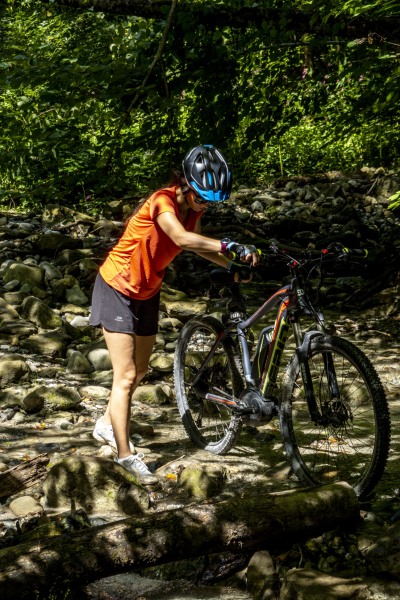 Crossing streams (Biking Bregenzer Ach August 2023)