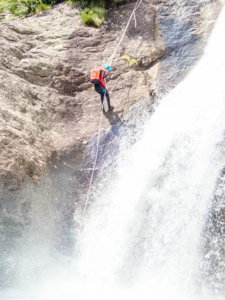 Alec about to get wet (Canyoning Italy 2019)