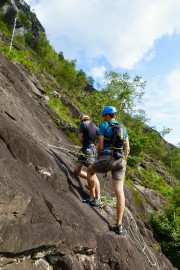 Patrick and Alec climbing (Canyoning Italy 2019)