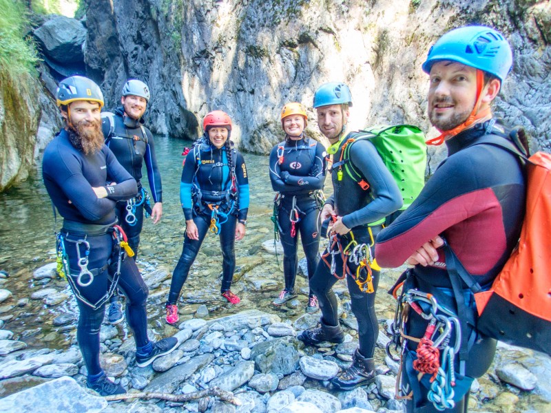 The team (Canyoning Italy 2019)