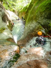 Verena sliding (Canyoning Italy 2019)